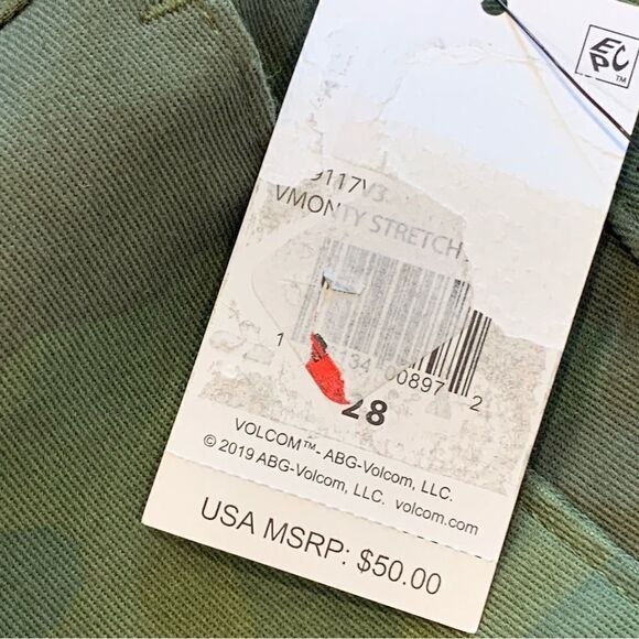 Volcom Camo Flat Front Short Vmonty Stretch 22  Size 28 - Picture 13 of 13